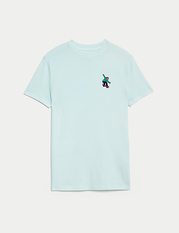 T-Shirt aus reiner Baumwolle mit Palmen-Applikation (6–16 Jahre) - DE