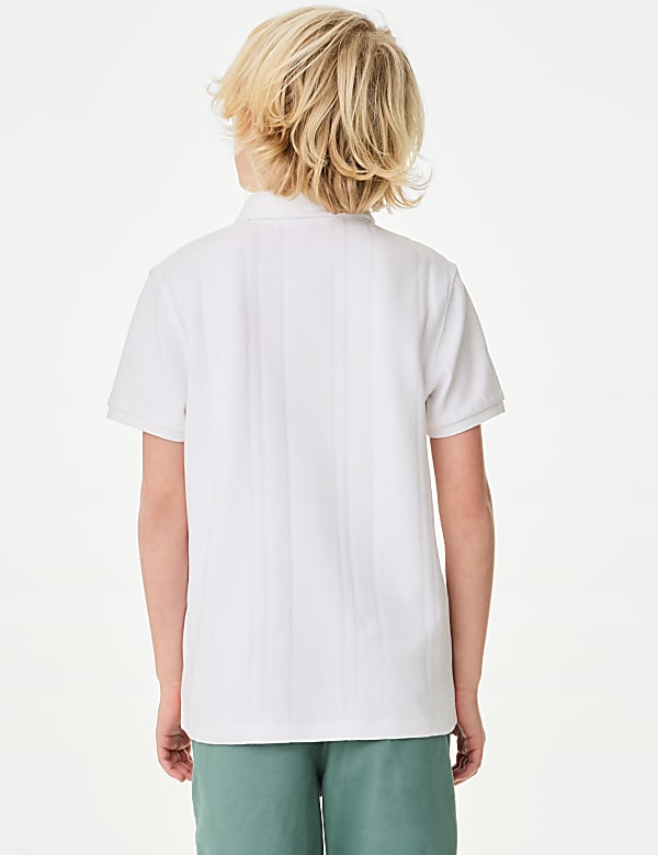 Pure Cotton Textured Zip Polo Shirt (2-16 Yrs) - JO