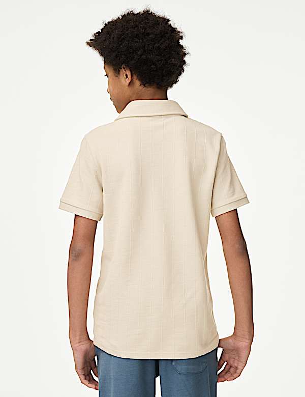 Cotton Rich Textured Polo Shirt (6-16 Yrs) - NL