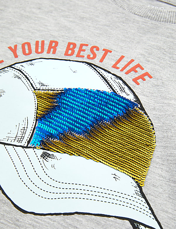 Reversible Sequin Slogan T-Shirt (6-16 Years)