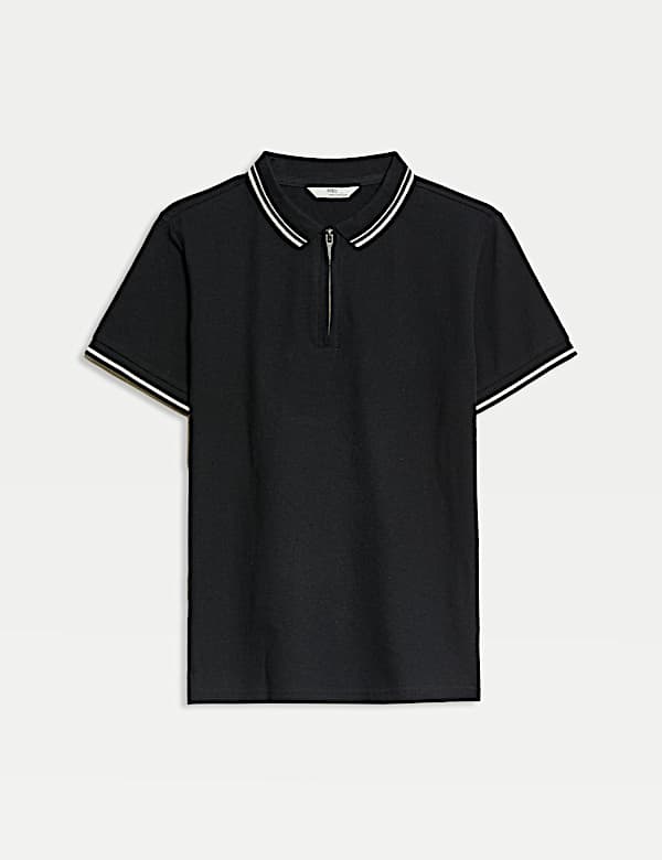Pure Cotton Half Zip Polo Shirt (6-16 Yrs) - VN