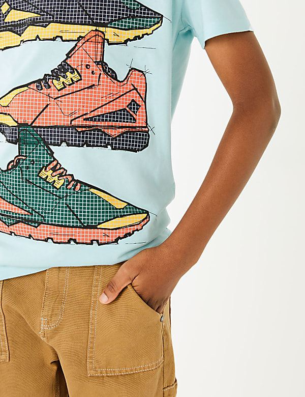 Cotton Trainer Design T-Shirt (6-16 Yrs)