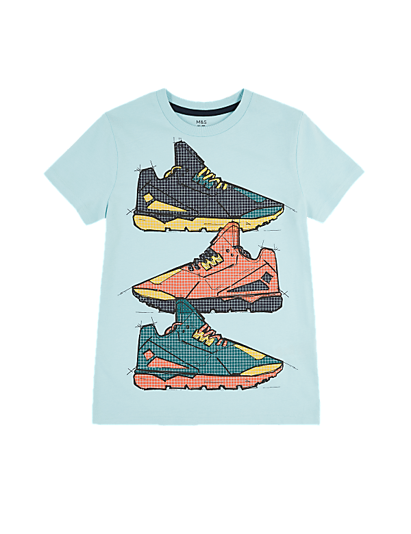 Cotton Trainer Design T-Shirt (6-16 Yrs)