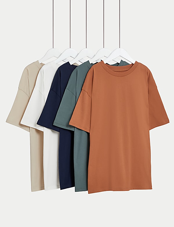 5pk Pure Cotton Plain T-Shirts (6-16 Yrs) - MX