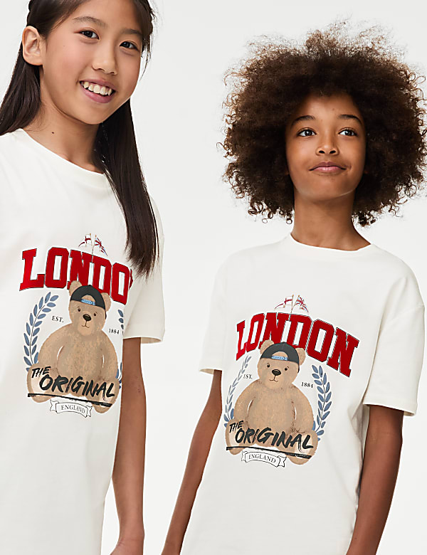 T shirt 100 coton a motif Ours Spencer du 2 au 16 ans WHITE T shirts M S FR
