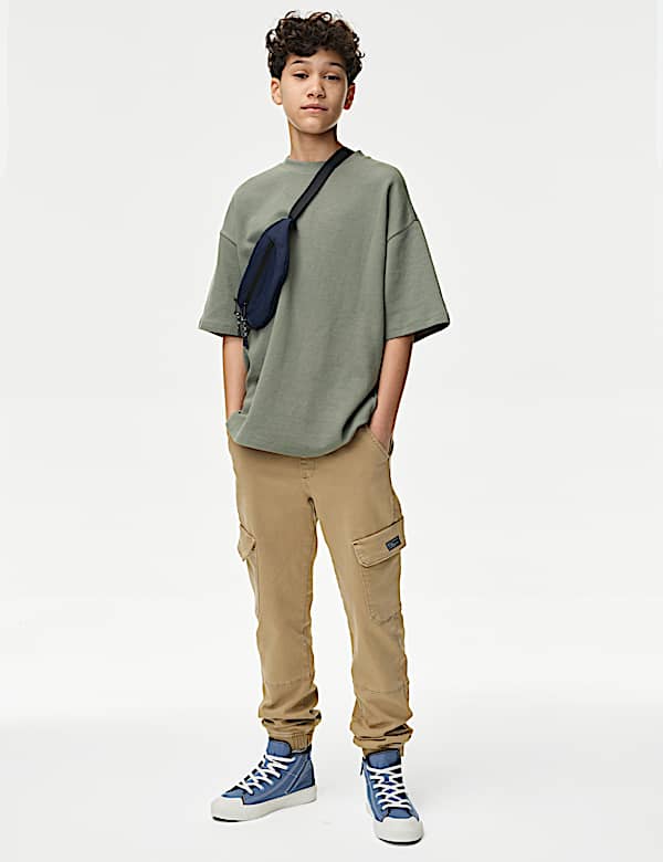 T-shirt με ανάγλυφη υφή από 100% βαμβάκι (6-16 ετών) - GR