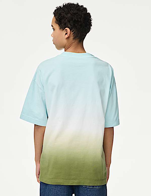 Pure Cotton Ombre Slogan T-shirt (2-16 Yrs)
