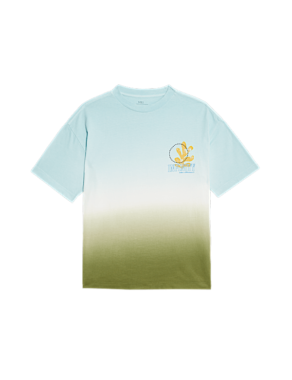 Pure Cotton Ombre Slogan T-shirt (2-16 Yrs)