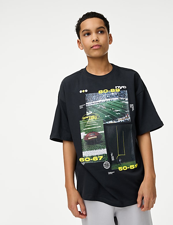 T shirt 100 coton avec imprime du 6 au 16 ans MULTI T shirts M S FR