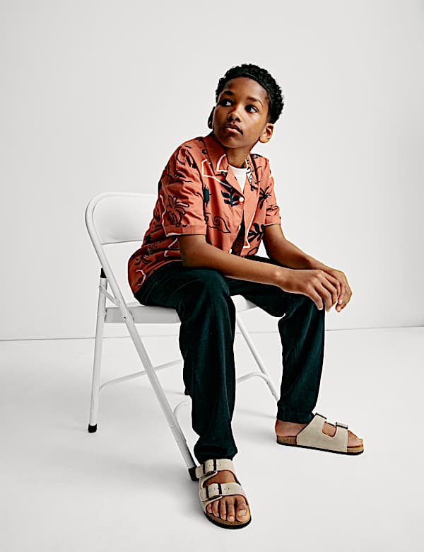 Kemeja Katun Murni Motif Palem (2-16 Thn) - ID