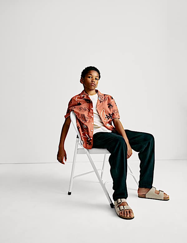 Kemeja Katun Murni Motif Palem (2-16 Thn) - ID