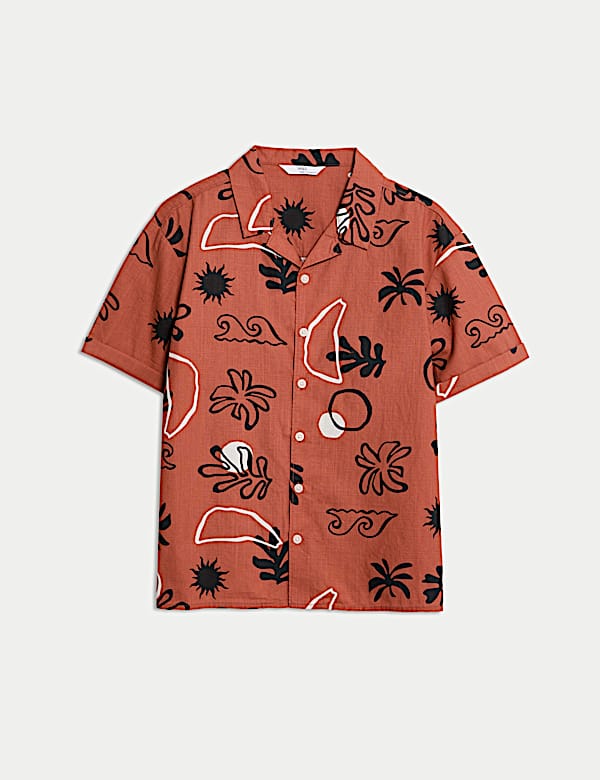 Kemeja Katun Murni Motif Palem (2-16 Thn) - ID