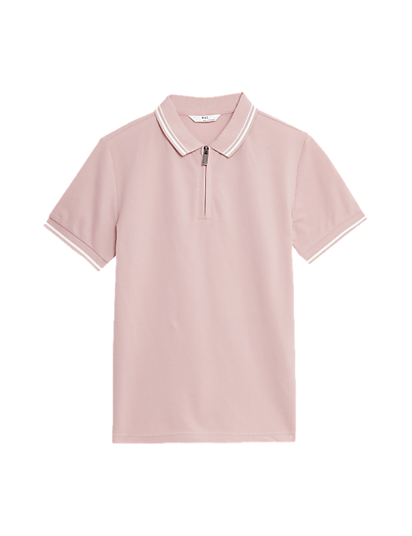 Pure Cotton Half Zip Polo Shirt (6-16 Yrs)