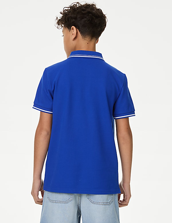 Pure Cotton Half Zip Polo Shirt (6-16 Yrs)