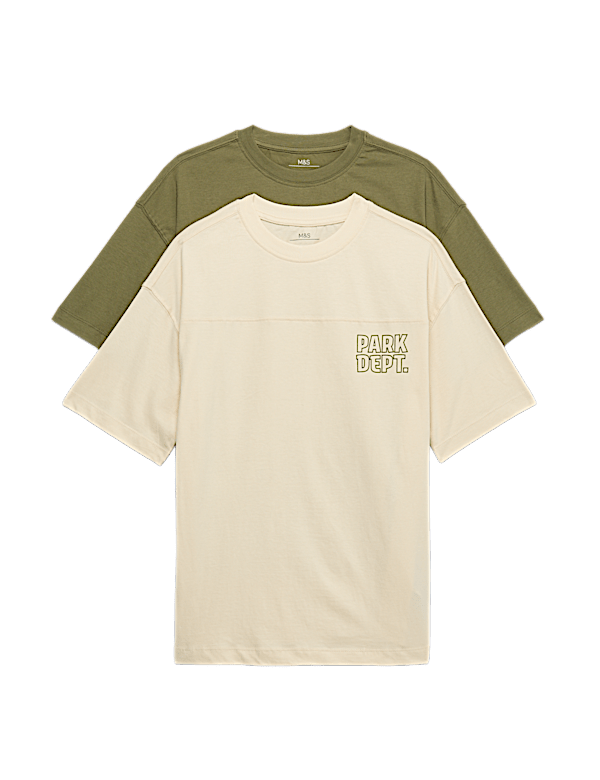 2 Pack Pure Cotton Graphic T-Shirts (6-16 Yrs)