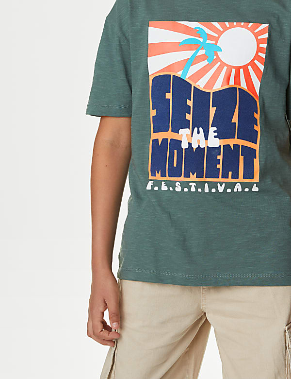 Pure Cotton Festival Slogan T-Shirt (6-16 Yrs)