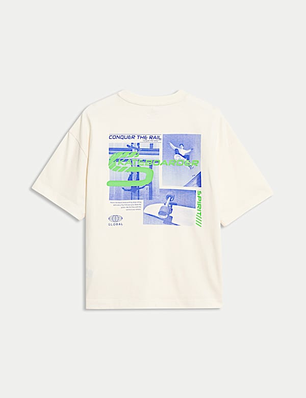 Pure Cotton Skater Graphic T-Shirt (2-16 Yrs)