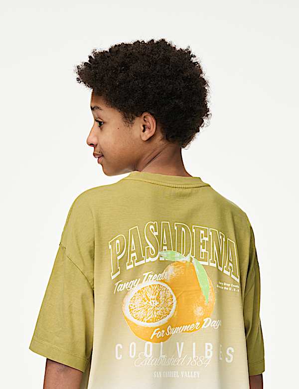 Pure Cotton Ombré Graphic T-Shirt (6-16 Yrs)