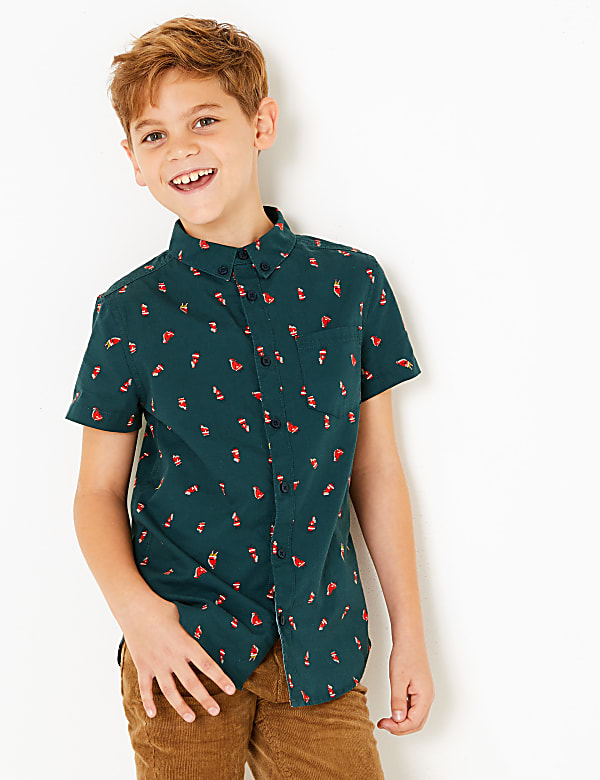 Cotton Santa Mini Me Shirt (3-16 Years)