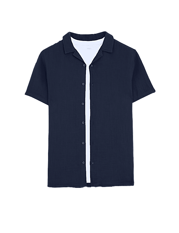 2pc Pure Cotton Shirt & T-Shirt Set (6-16 Yrs)
