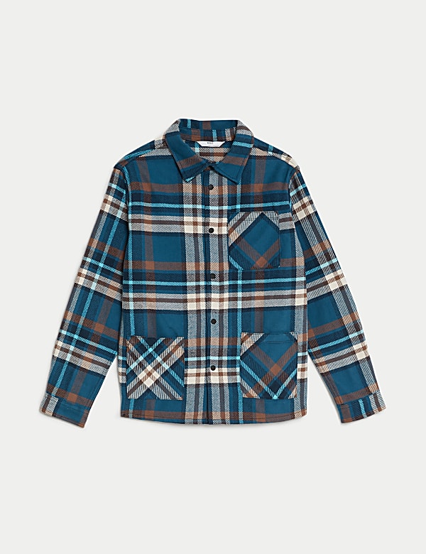 Pure Cotton Checked Shacket (6-16 Yrs) - DE