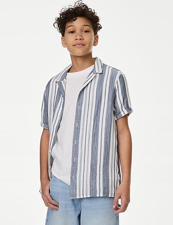 Pure Cotton Shirt & T-Shirt Set (6-16 Yrs) - FI