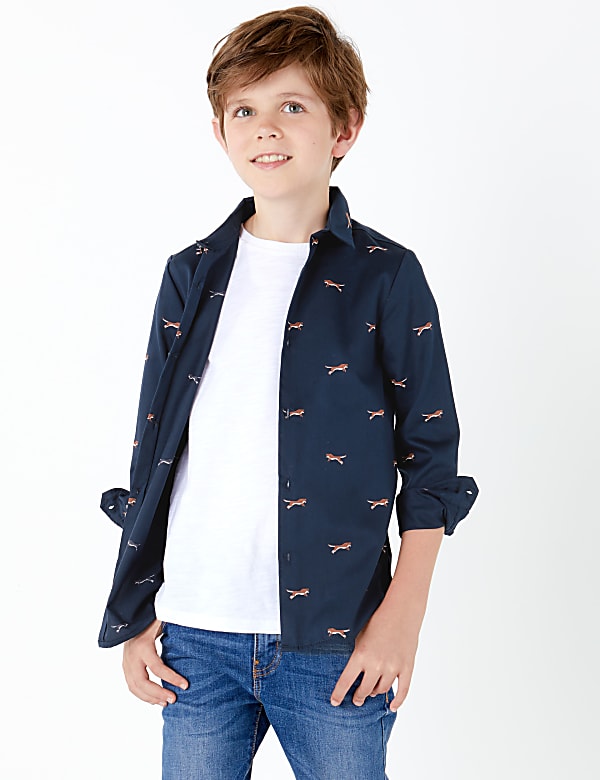 Cotton Cheetah Print Shirt (3-16 Years)