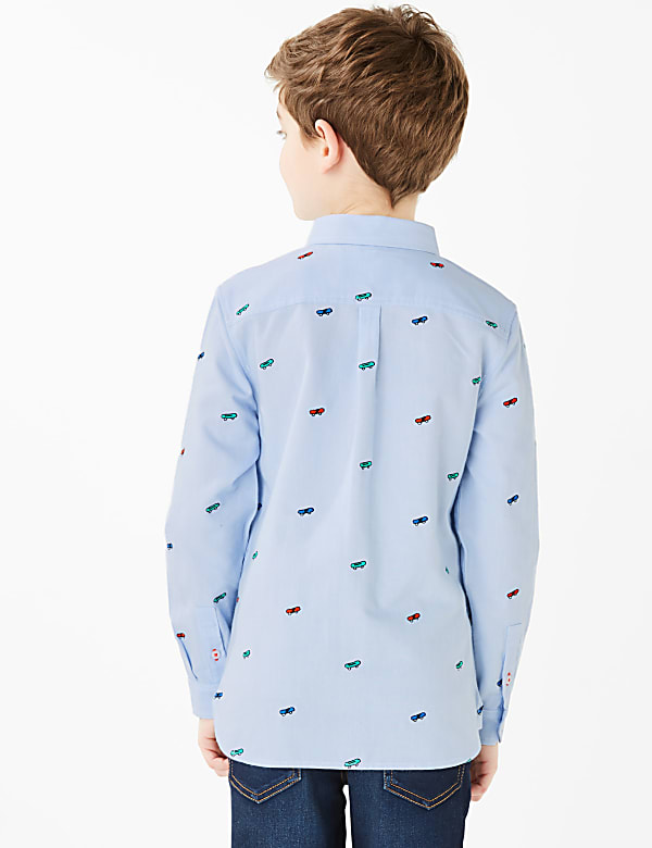 Pure Cotton Skateboard Print Shirt