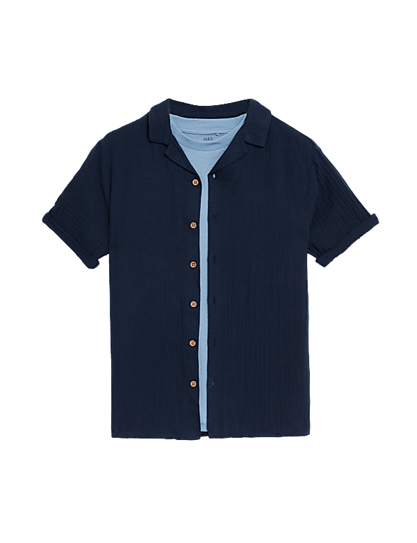 2pc Cotton Rich Shirt & T-Shirt Set (6-16 Yrs)