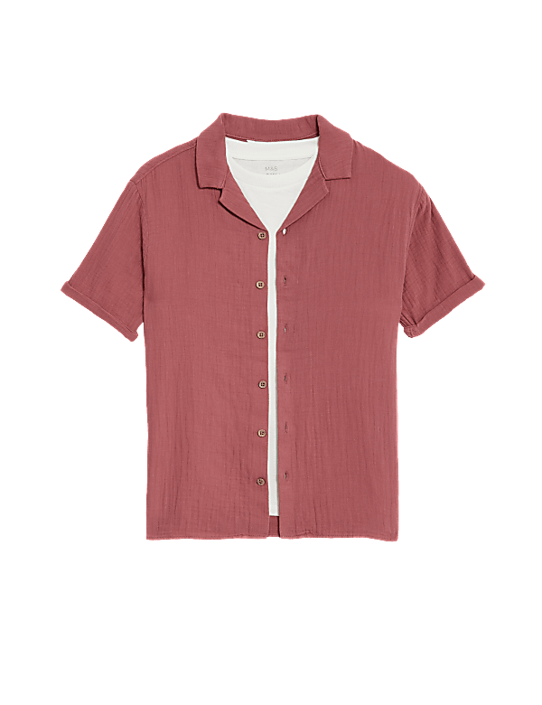 2pc Cotton Rich Shirt & T-Shirt Set (6-16 Yrs)
