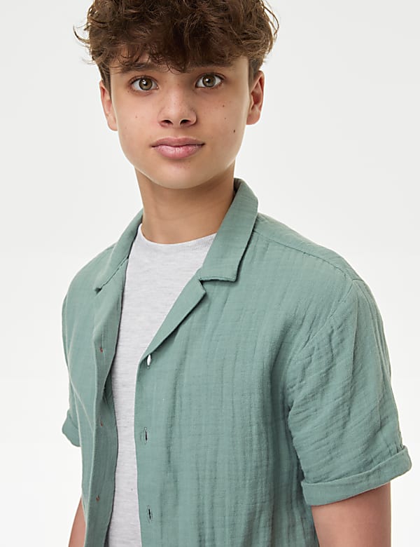 2pc Cotton Rich Shirt & T-Shirt Set (6-16 Yrs)