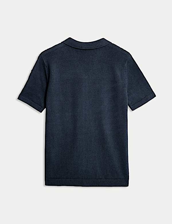 Pure Cotton Knitted Textured T-Shirt (6-16 Yrs)