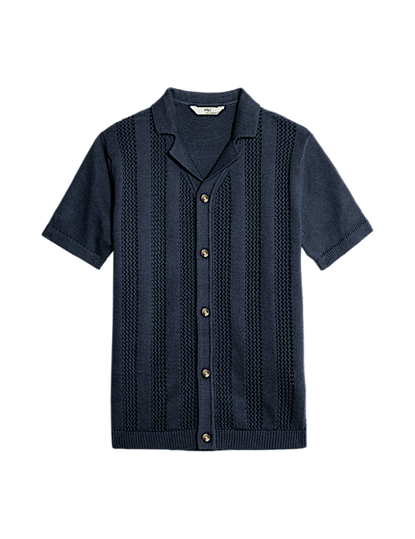 Pure Cotton Knitted Textured T-Shirt (6-16 Yrs)