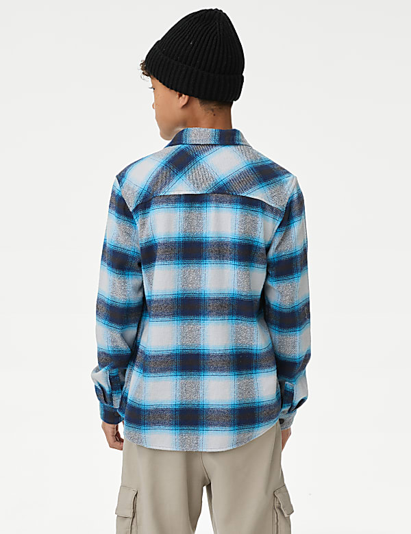 2-delige set met geruit overhemd en T-shirt van zuiver katoen (6-16 jaar) - NL