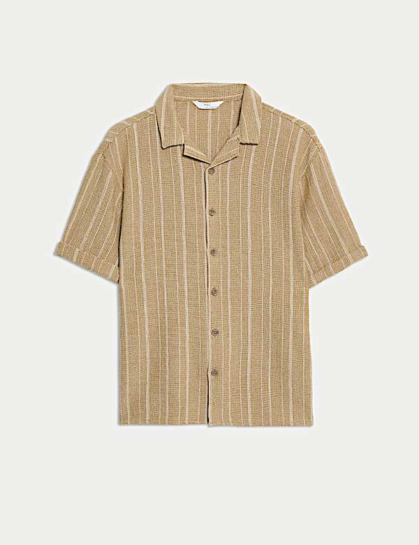 Pure Cotton Textured Striped Shirt (6-16 Yrs) - JO