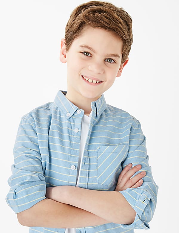 Cotton Horizontal Striped Shirt (6-16 Years)