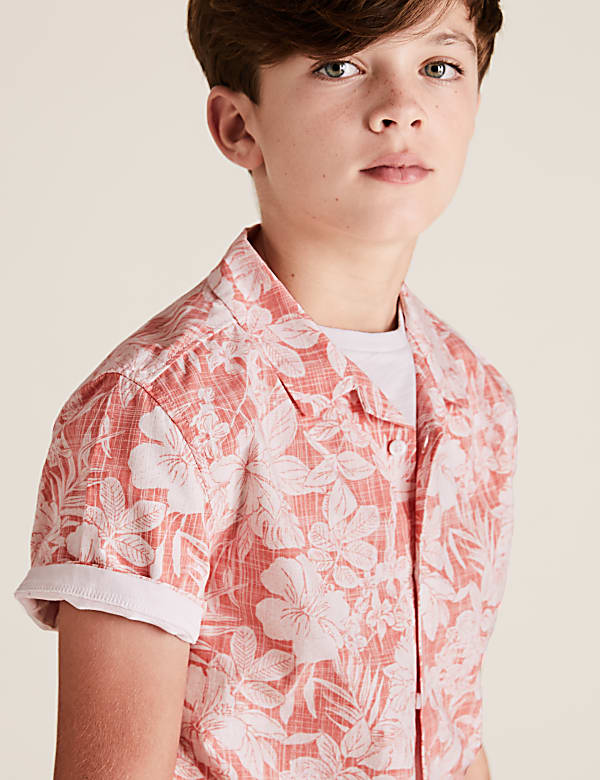 Pure Cotton Tropical Print Shirt