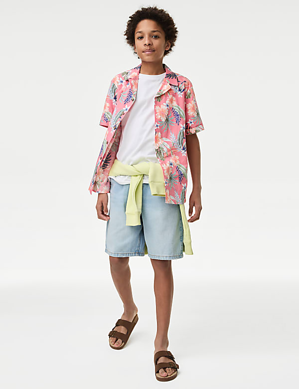 2pc Pure Cotton Shirt & T-Shirt Set (6-16 Yrs)