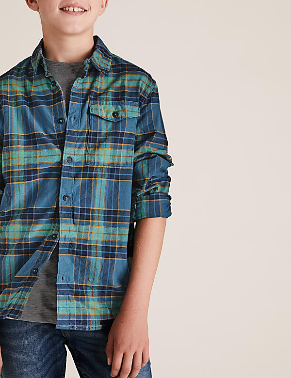 2 Piece Checked Shirt & T-Shirt Set