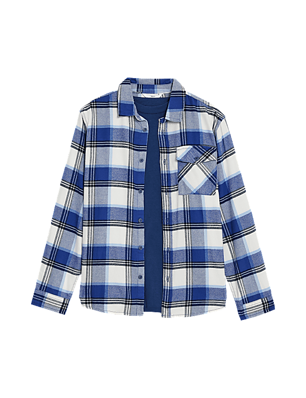 2pc Pure Cotton Shirt & T-Shirt Set (6-16 Yrs)