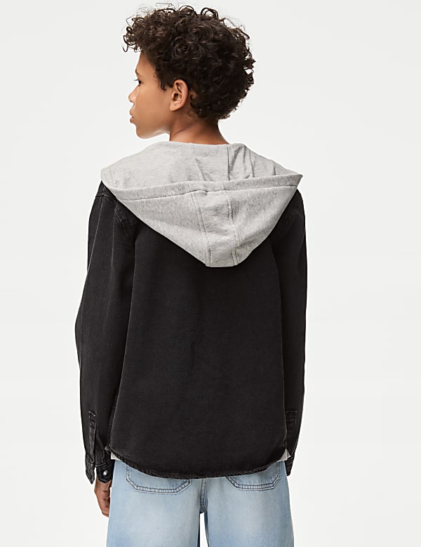 Denim Hooded Shacket (6-16 Yrs)