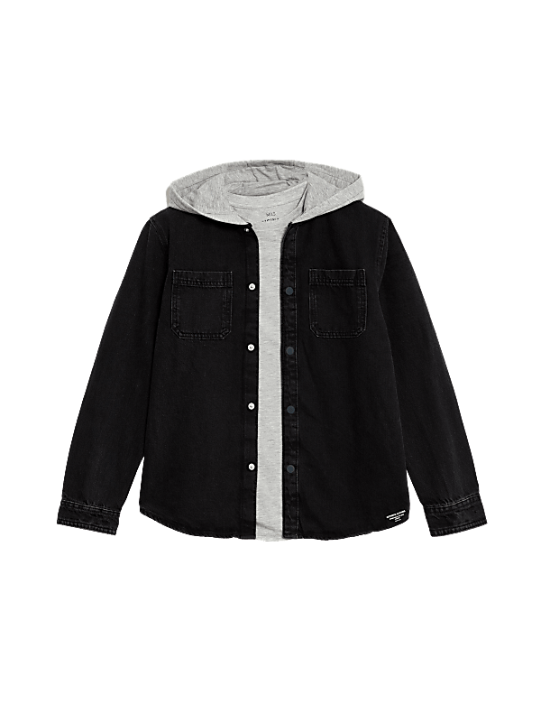 Denim Hooded Shacket (6-16 Yrs)
