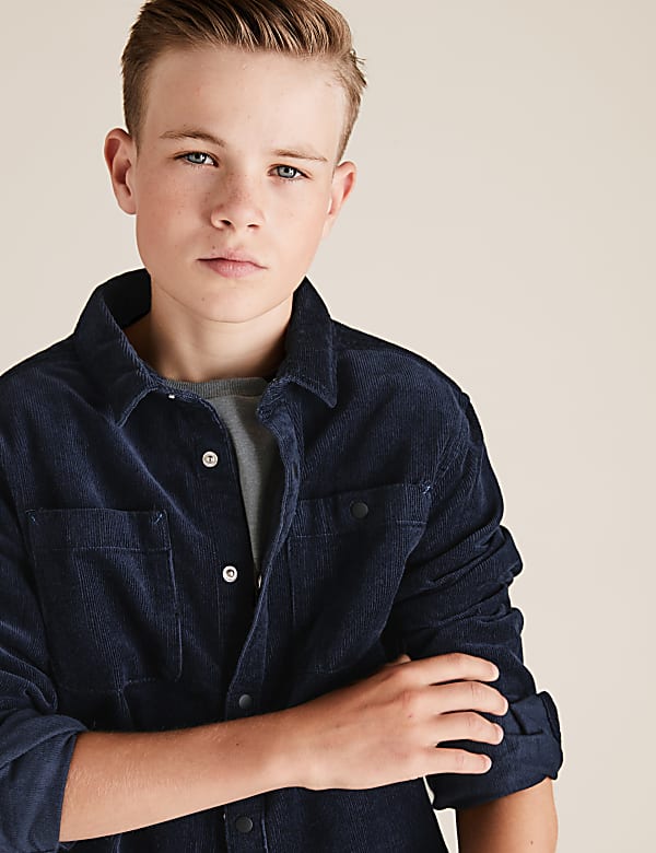 2 Piece Cotton Cord Shirt & T-Shirt Set (6-16 Yrs)