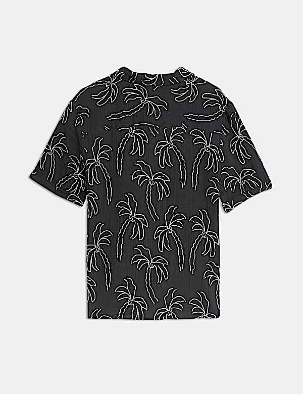 Pure Cotton Textured Palm Tree Shirt (2-16 Yrs)