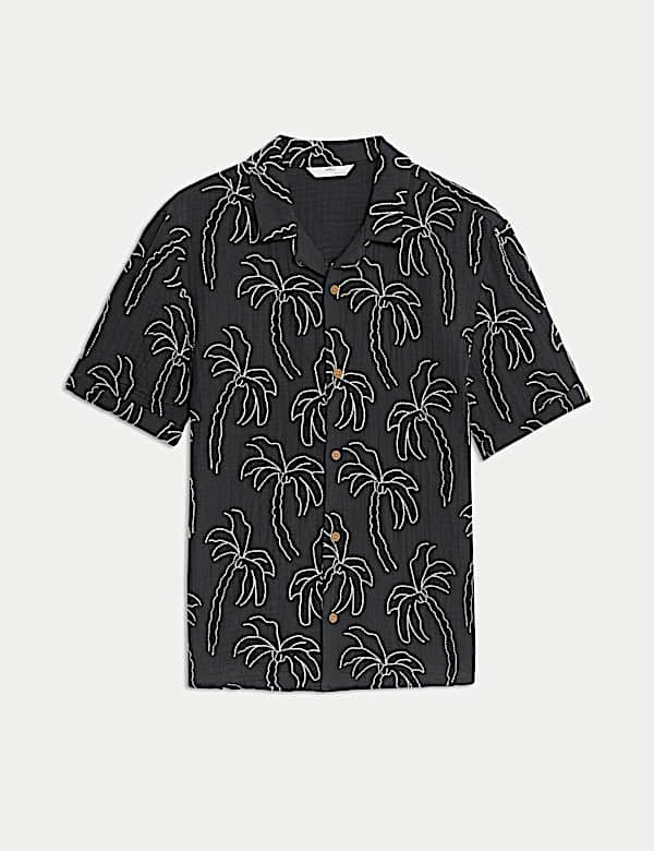 Pure Cotton Textured Palm Tree Shirt (2-16 Yrs) - JO