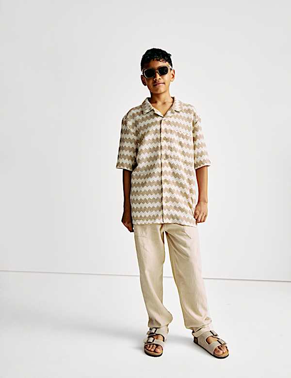 Chevron Patterned Knit Shirt