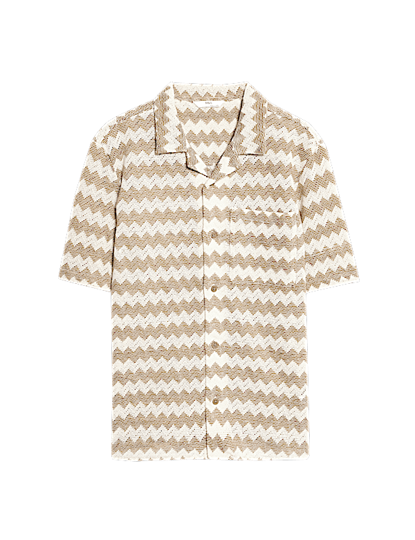 Chevron Patterned Knit Shirt