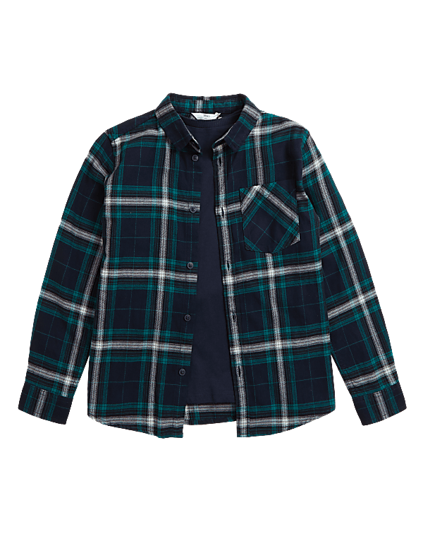 2pc Pure Cotton Shirt & T-Shirt (6-16 Yrs)