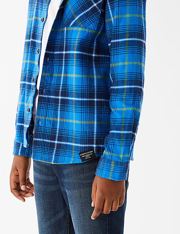 2pc Pure Cotton Checked Shirt and T-Shirt