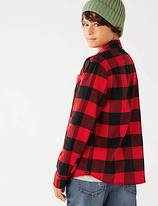 2pc Pure Cotton Checked Shirt and T-Shirt